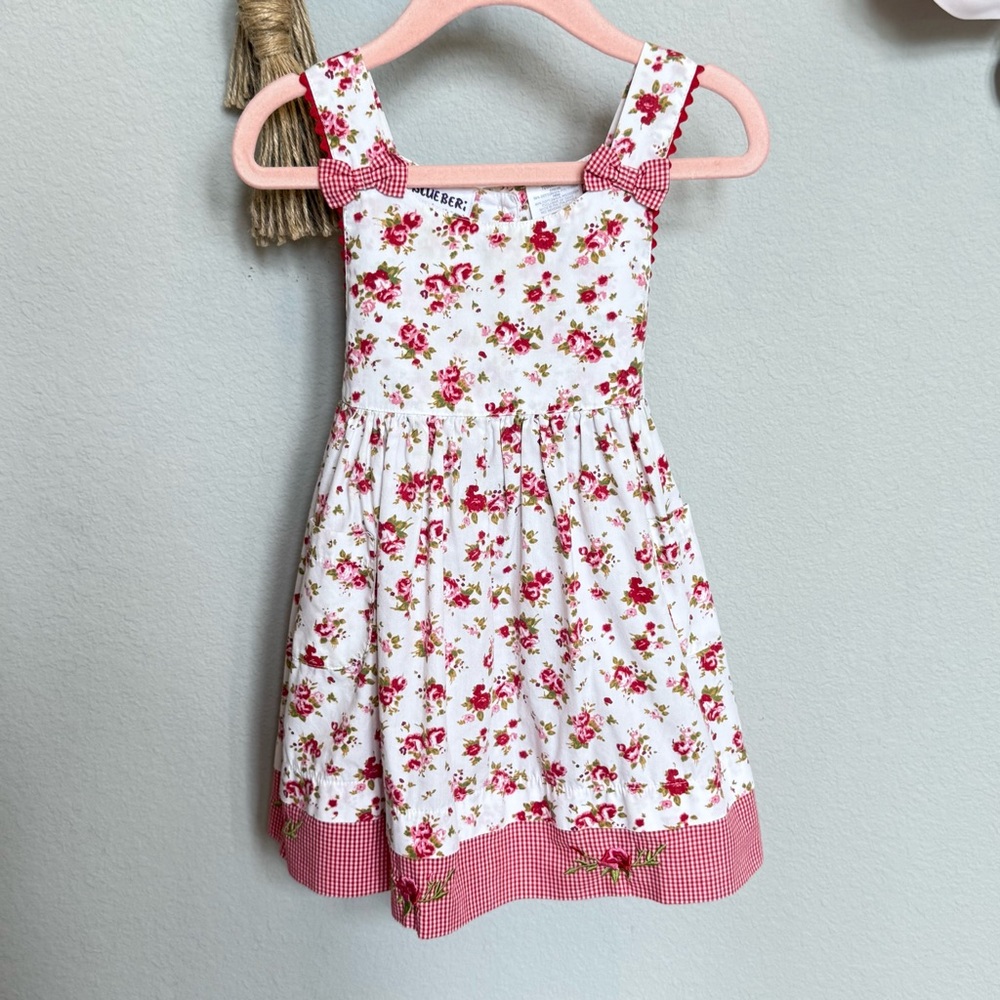 Blueberi Boulevard White and Red Sleeveless Sundress